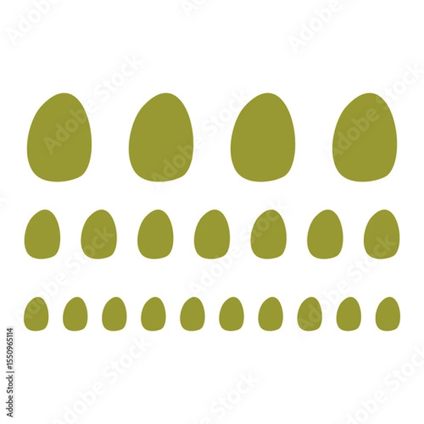 Fototapeta Olive Green Burst Design with Teardrop Petals in Abstract Doodle Style