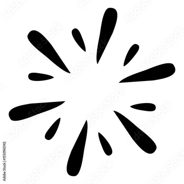 Obraz Black Starburst Lines in Randomized Pattern for Abstract Vector Design