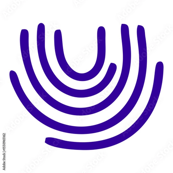 Fototapeta Bold Purple Semi-Circle Abstract Shape with Layered Lines in Vector Style