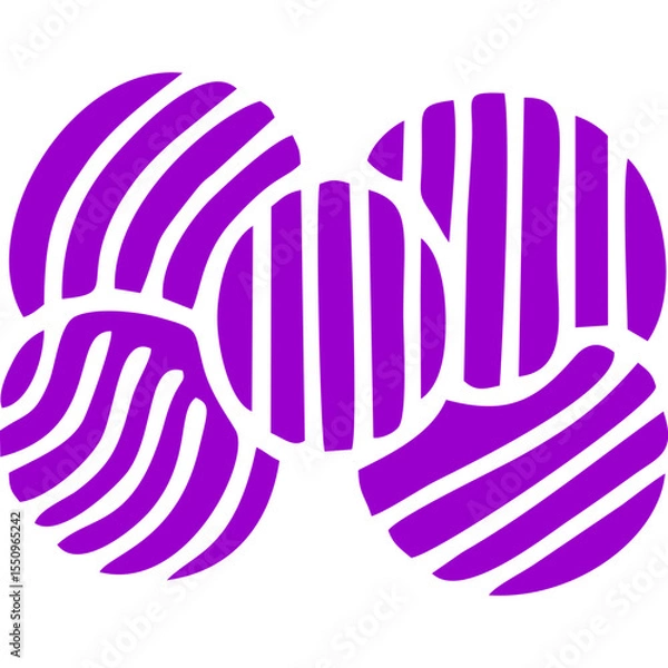 Fototapeta Purple Rounded Square Shapes Combined in Bold Handdrawn Abstract Design