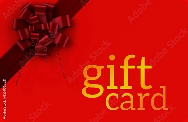 Obraz Gift card with festive bow