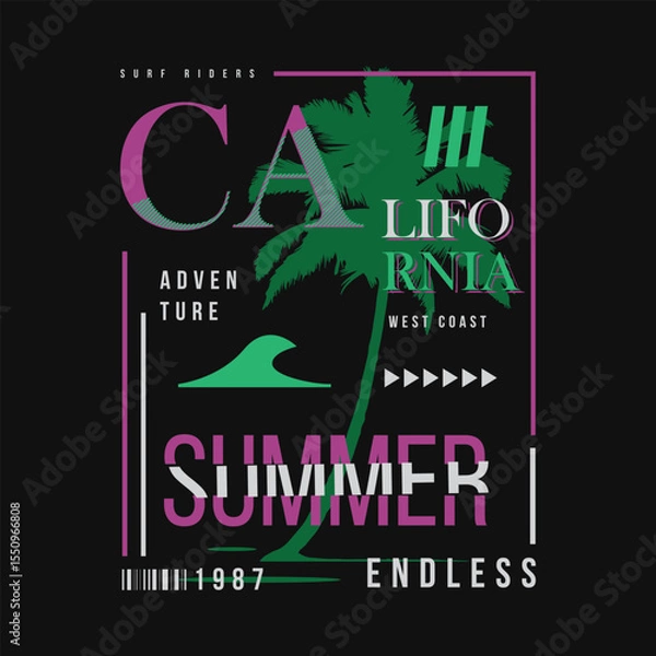 Obraz California graphic element design typography t shirt vector for ready print