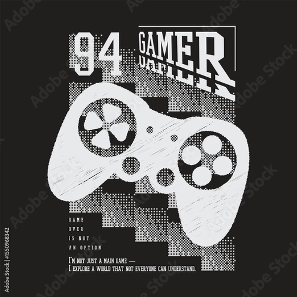 Obraz Gamer stylish t-shirt and apparel abstract design. Vector print, typography, poster
