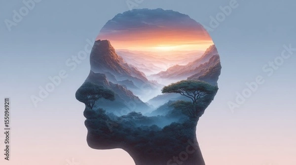Obraz A symbolic visualization of how Neuro Linguistic Programming transforms thinking and behavior