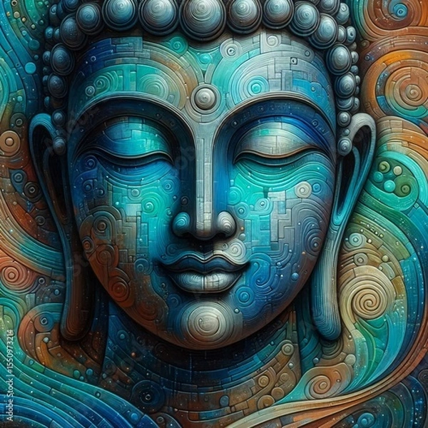 Obraz Buddha face in oil painting style