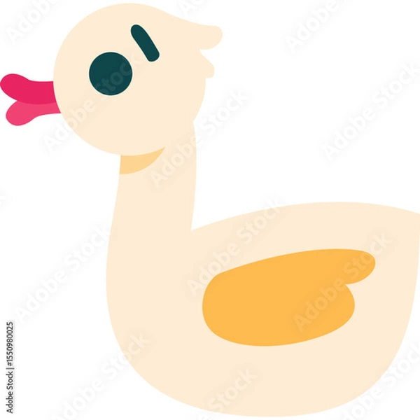 Obraz inflatable duck children toy vector icon isolated on white