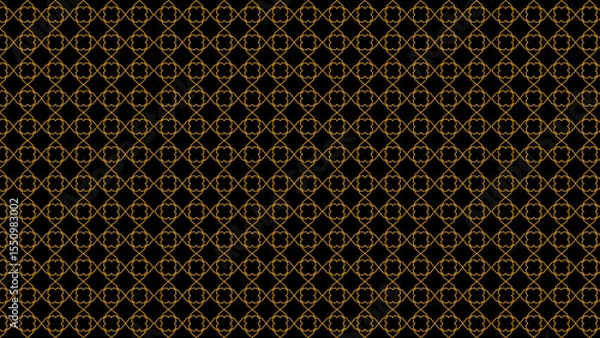 Obraz Gold geometric pattern on black background creating a seamless repeating decorative design effect