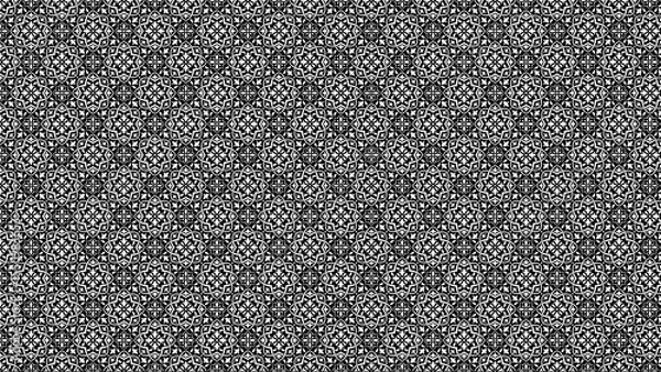 Obraz A seamless monochrome pattern with complex floral and geometric shapes in black and white tones