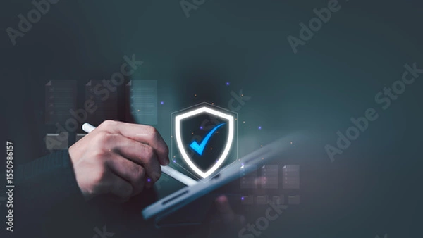Fototapeta Concepts of practices and policies, company articles of association Terms and Conditions, regulations and legal advice, corporate policy ,Online document verification ,Evaluate quality and efficiency