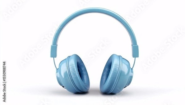 Fototapeta 3D Bluetooth headset, noise-canceling feature, isolated on white.