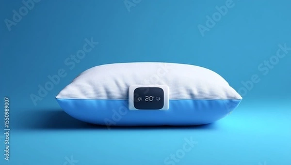 Fototapeta Smart pillow with noise-canceling technology visualized in a 3D design