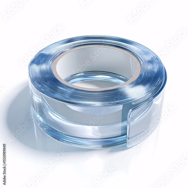 Fototapeta 3D icon of a roll of transparent tape, ideal for simple and efficient use.
