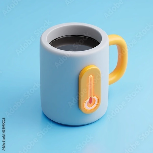 Fototapeta 3D smart coffee mug with temperature regulation to keep drinks at the perfect temperature