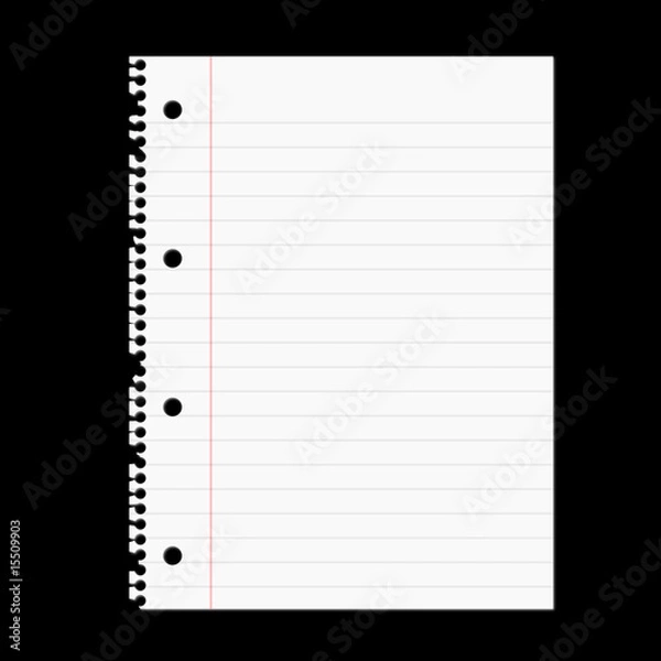 Obraz papierblatt ausgefranst (schwarzer hintergrund)