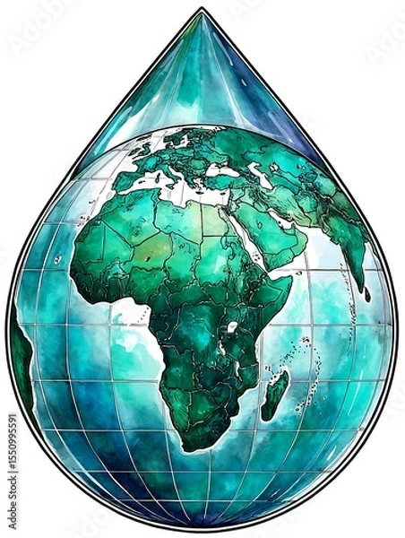 Obraz Earth as a water drop