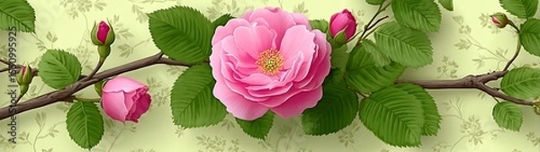 Obraz Pink rose blossoms on a branch