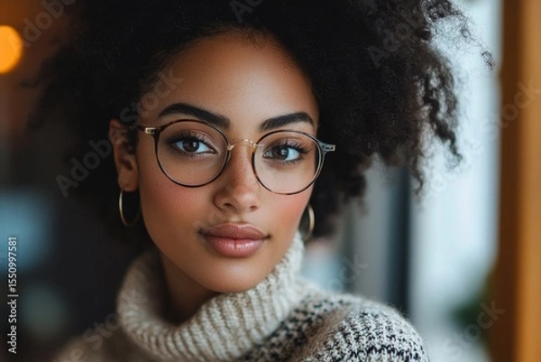 Fototapeta Optimize vision by contact lens: Close-up of a woman inserting contact lenses, promoting clear vision through proper eye care., Generative AI