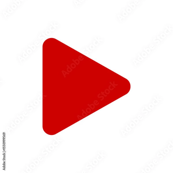 Obraz transparent png vector image of red video play button with rounded triangle icon