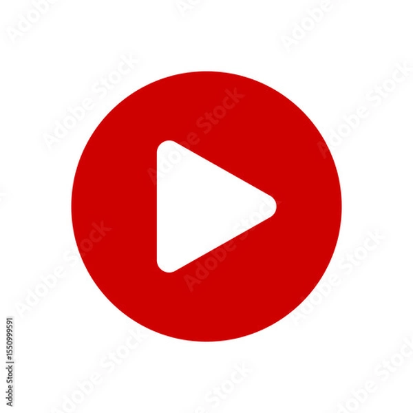 Obraz transparent png vector image of red video play button with rounded triangle icon