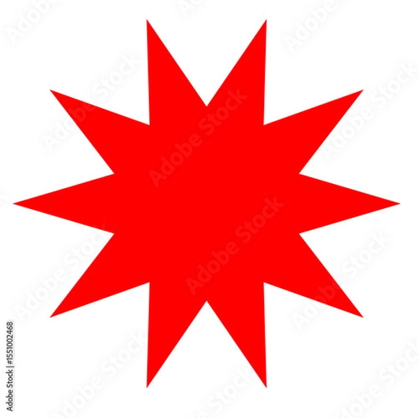 Obraz red star on white background