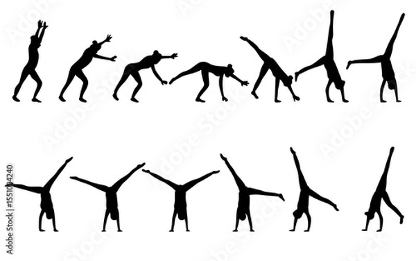 Obraz hand spring player silhouettes element