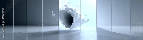 Obraz Abstract white form in a space