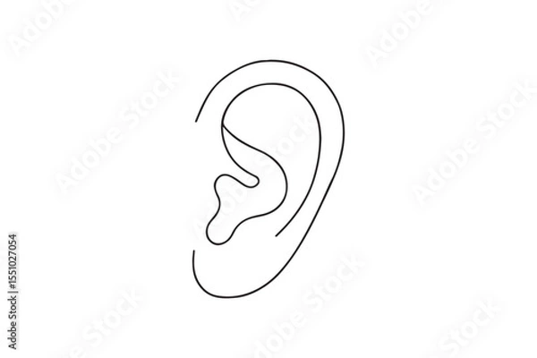 Fototapeta Human Ear continuous one line drawing minimalism design