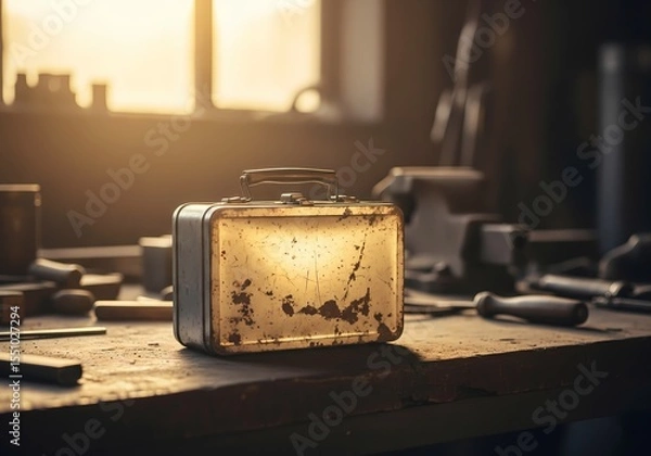 Obraz Lunchbox on Workbench The Unsung Hero