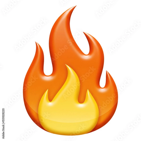 Obraz Burning Hot Symbol for Sales and Discounts. Cut Out, Clipping Path on Transparent Background.