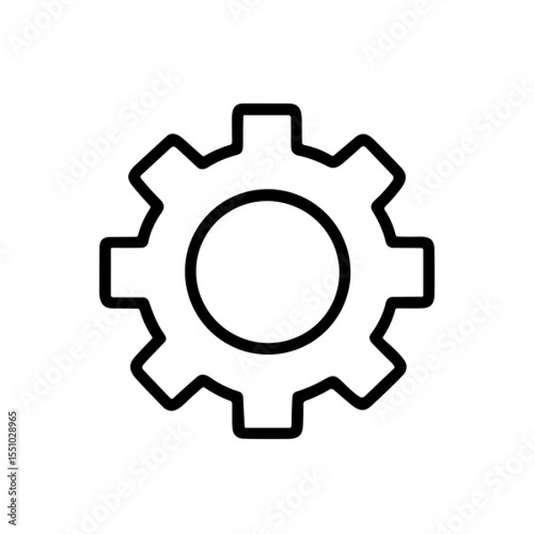 Fototapeta Simple Line Art Gear Wheel Mechanism Settings Element Icon Symbol