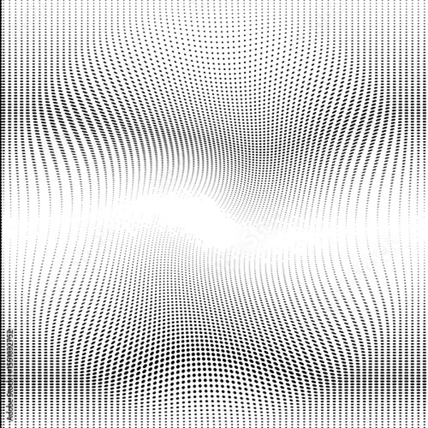 Fototapeta Wavy gradient halftone dots pattern texture background. Vector illustration
