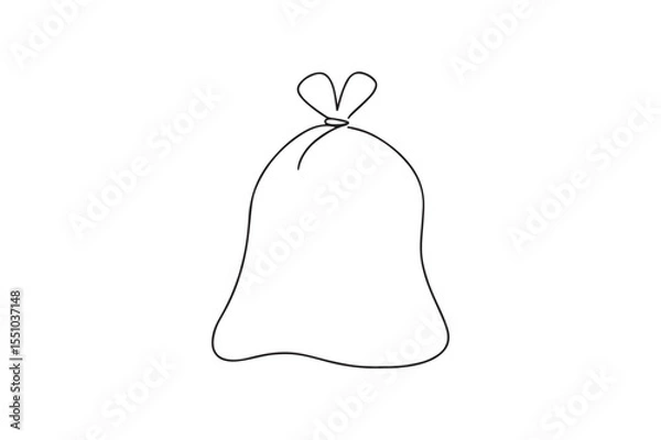 Fototapeta Trash Bag continuous one line drawing minimalism design