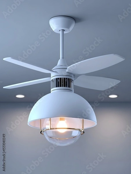 Obraz Modern ceiling fan, white