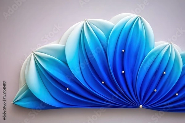 Fototapeta Layered Blue Origami Sculpture with Gradient Texture