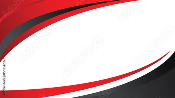 Obraz Red black white abstract border banner background vector with curve, gradient colors, and copy space