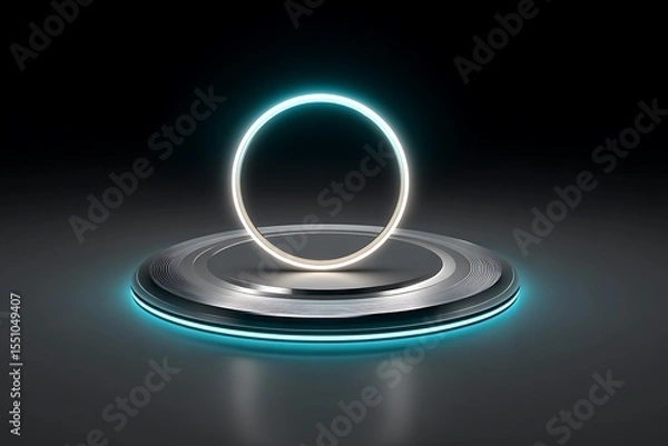 Fototapeta Abstract glowing circle podium