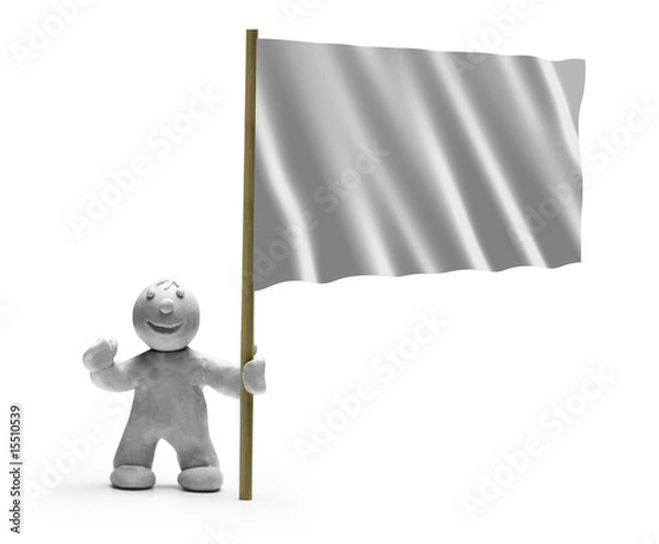 Obraz ergeben weiße flagge lachen