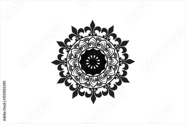 Fototapeta Circle outline meditation mandala vector design made by adobe illustrator.