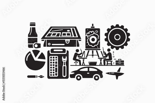 Fototapeta workshop icon vector silhouettes image made by adobe illustrator. eps