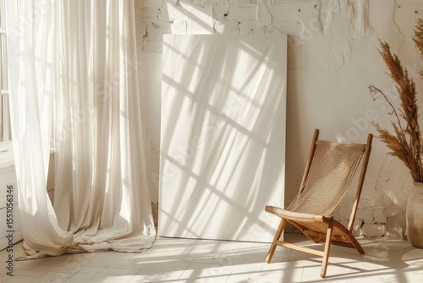 Fototapeta A chair sitting in a room with a window