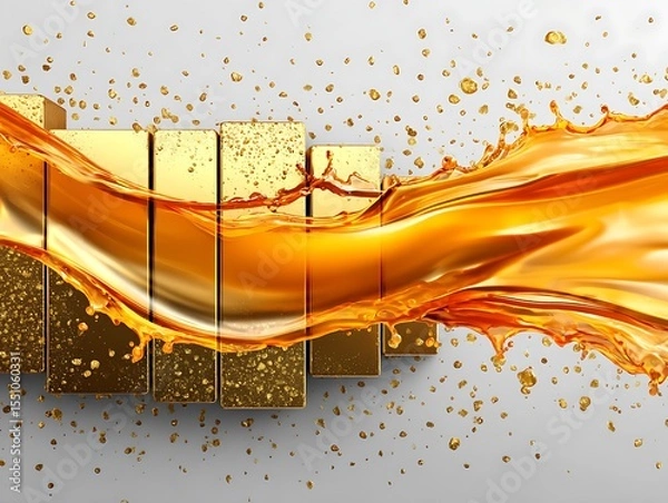 Obraz Gold liquid chart