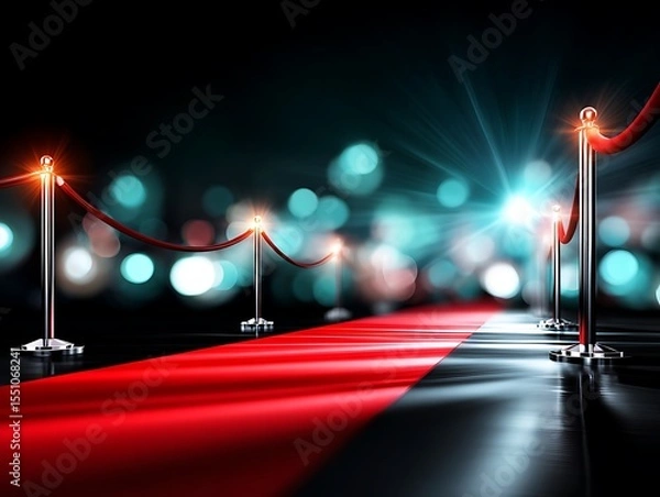Fototapeta Red carpet under spotlight (1)