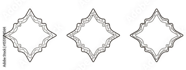 Fototapeta Set classic Eslimi Tazhib art design. Vector collection Iranian art design ideal for Text Box template design. Eastern floral area for Text message bubble. EPS 10
