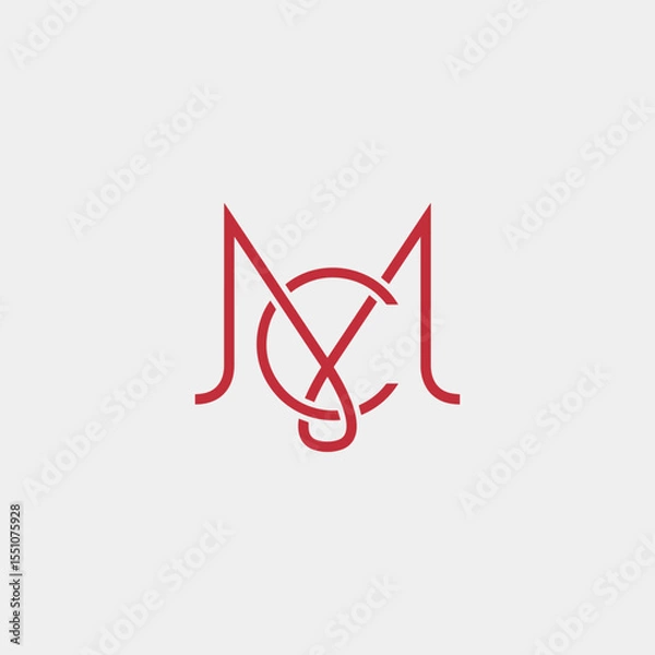 Fototapeta letter m text logo design vector