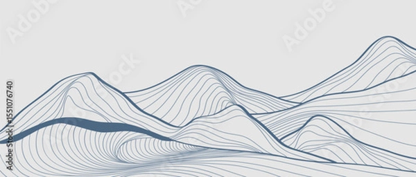 Obraz Mountain line arts illustration. Hand drawn style. Abstract mountain contemporary aesthetic backgrounds landscapes. use for print art, poster, cover, banner, template