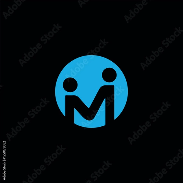 Fototapeta letter m text logo design vector