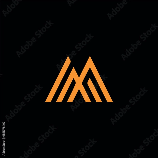 Fototapeta letter m text logo design vector