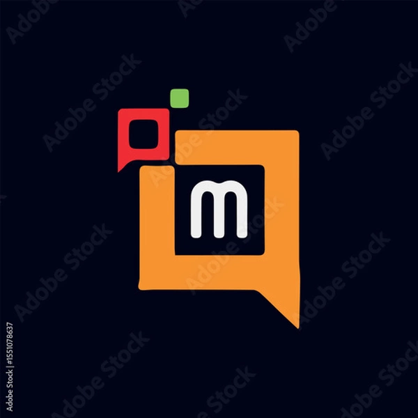 Fototapeta letter m text logo design vector