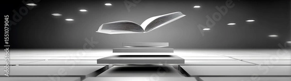 Obraz Open book floating on platform