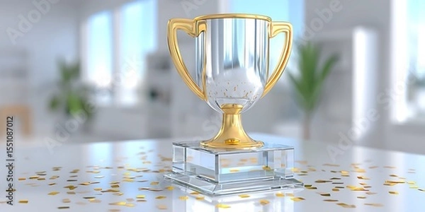 Obraz Clear Trophy on Glass Stand